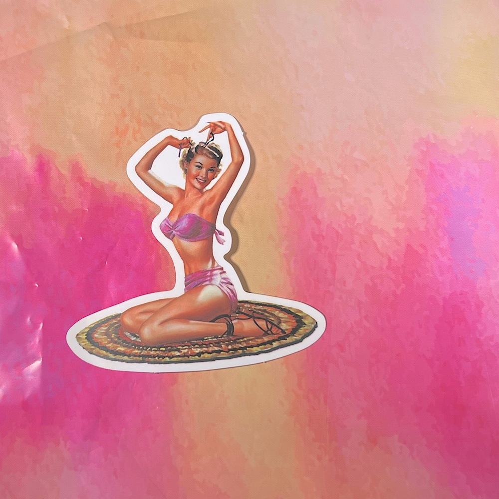 READY Sexy Pinup Gorgeous Sticker Retro Vintage BomberGirl Ace bikini Beauty